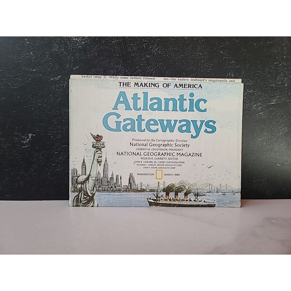 National Geographic Map The Making of America Atlantic Gateways 1983